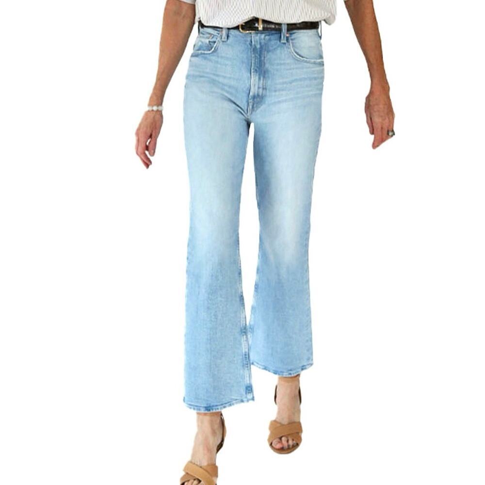 Mother The Scooter Ankle Wide Leg Jeans Light Don't Be a Square 29